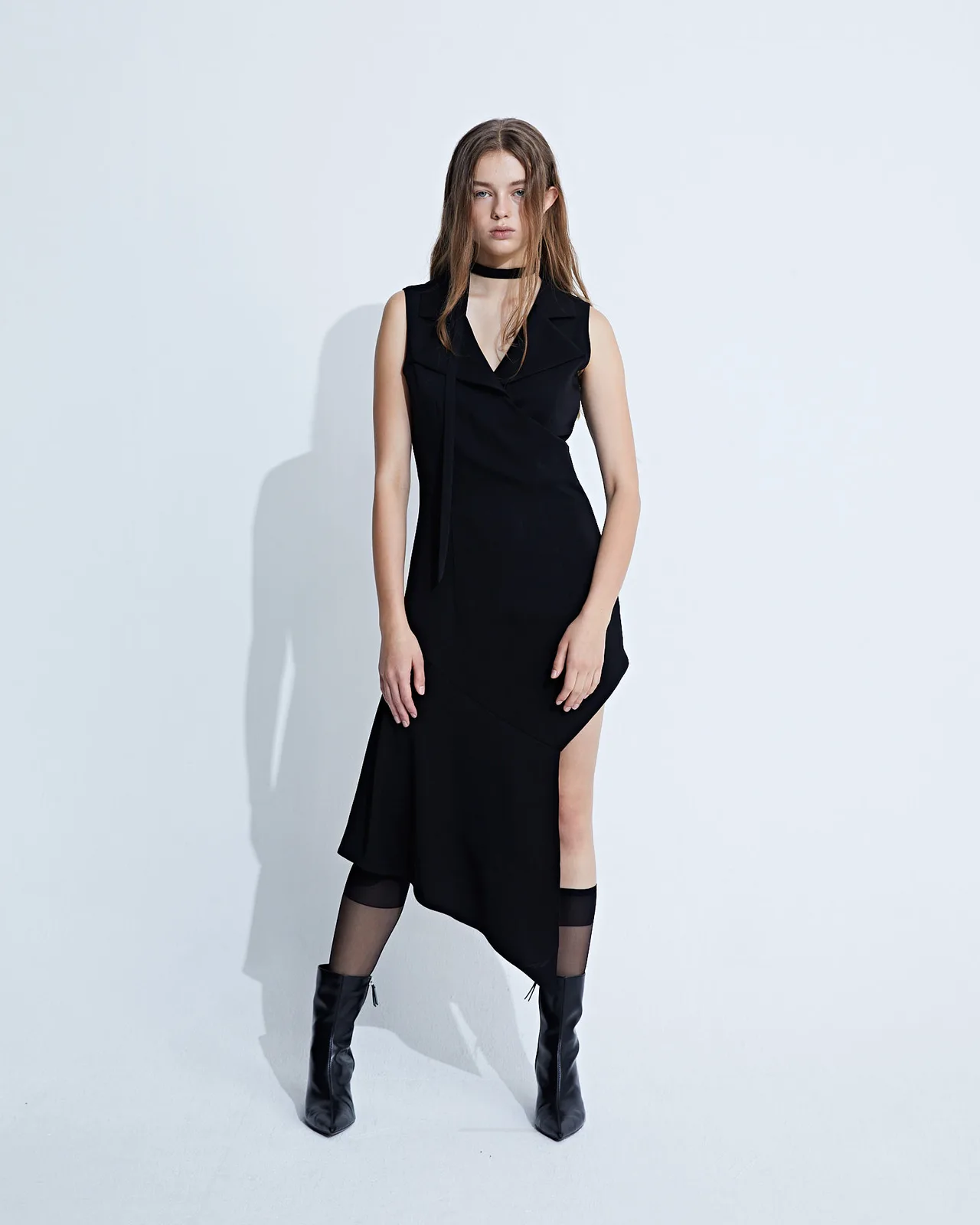 Asymmetric Collar Dress