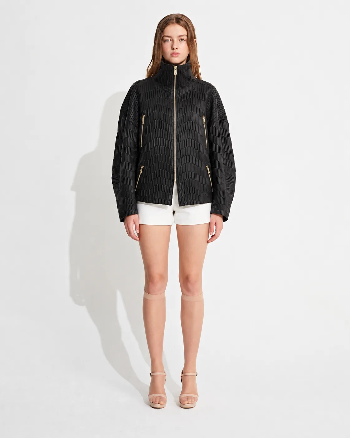 Chevron  Leather Jumper