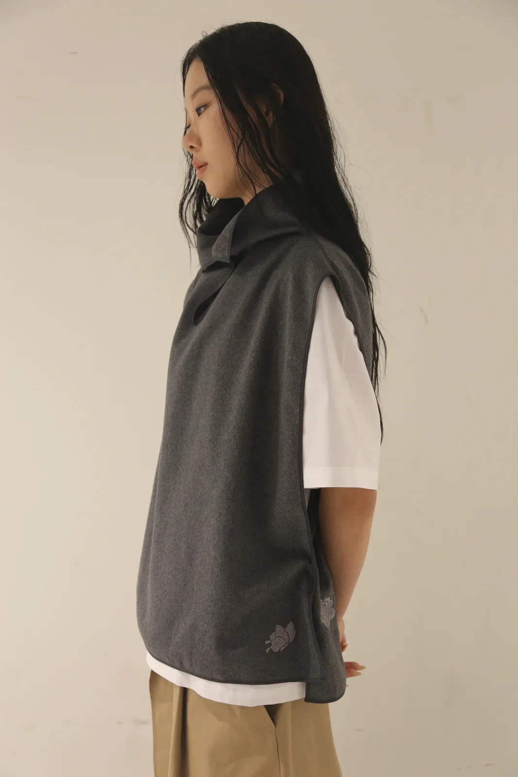 Embroidered Cape Vest