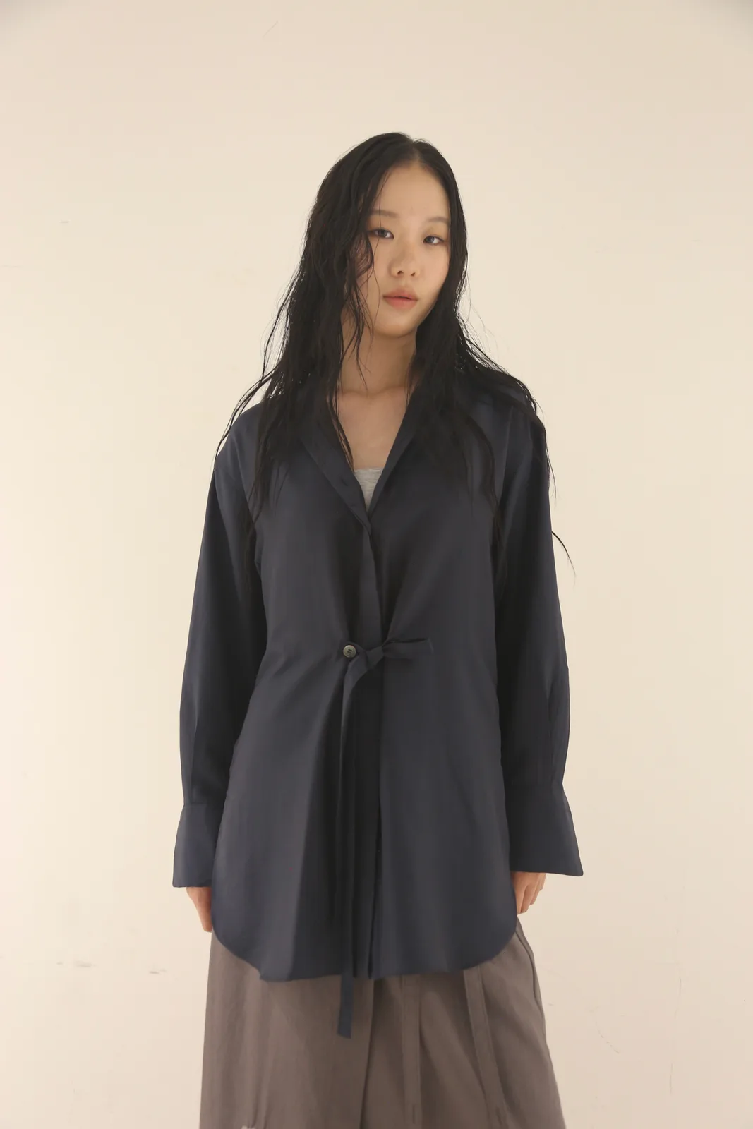 Mandarin Collar Long Shirt - Modular 2