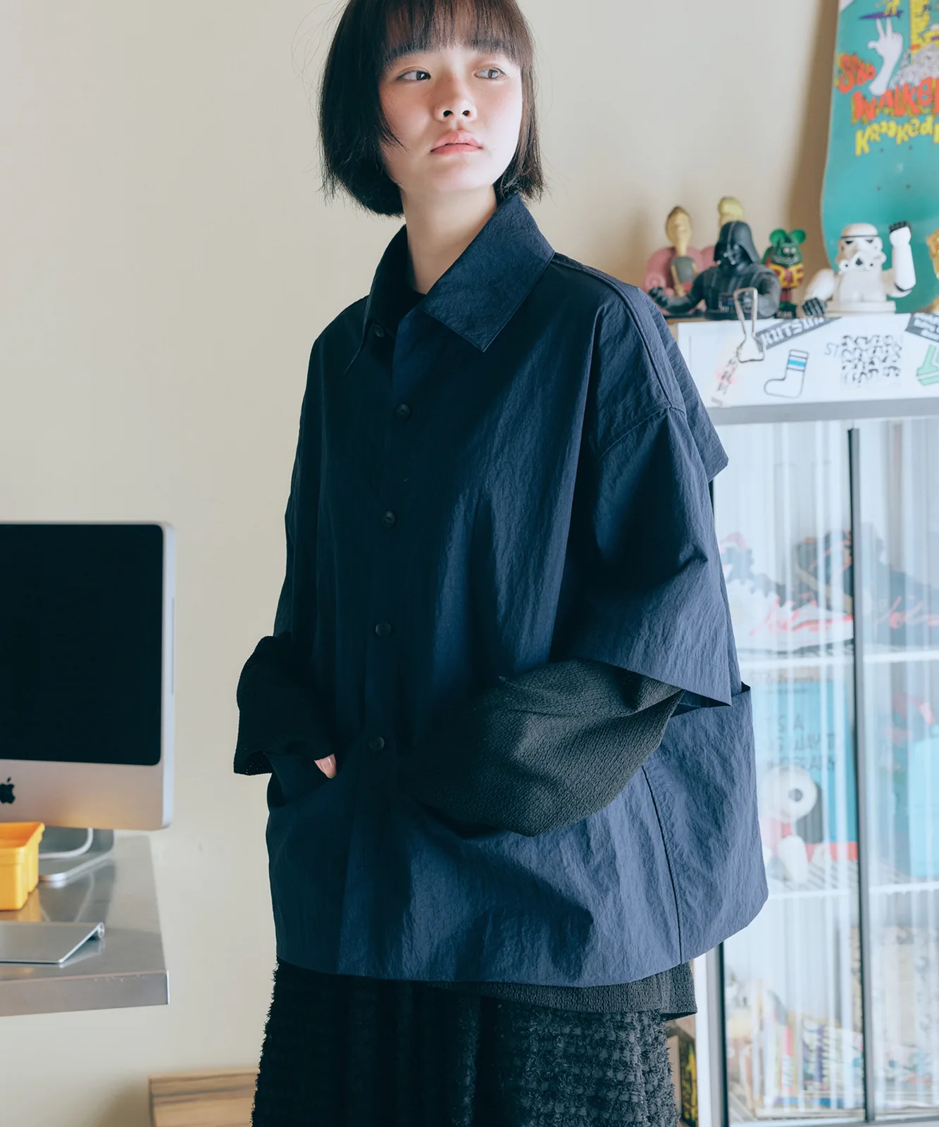 unisex big pocket shirts jacket